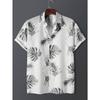 Hawaiian Color Coconut Tree Print Lapel Fashion Men's Shirt 2026 Men's Seaside Resort Casual Style Men's Short-sleeved Shirt