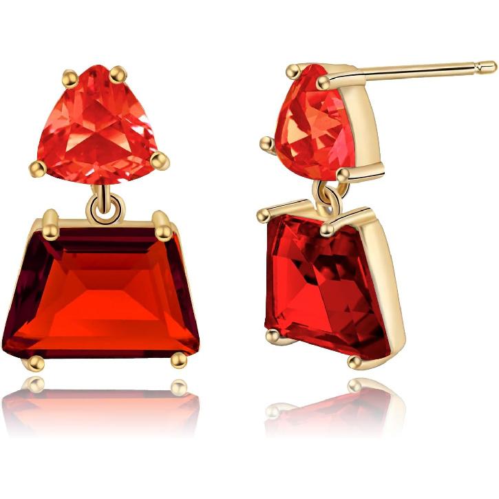 Hypoallergenic Brown Crystal Dangle Earrings for Women | Fashionable Amber Drops Ideal for Sensitive Ears