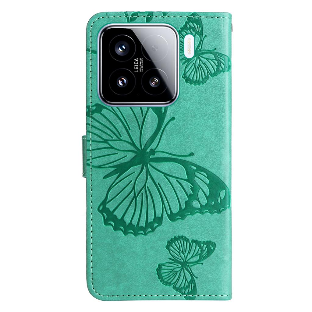 For Xiaomi 15 Wallet Case Floral Butterfly Imprinted Leather Phone Cover Stand