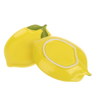 Desen animat creativ Bol de salată din ceramică în formă de lămâie Bol pentru supă Farfurie pentru gustări cu fructe de familie Accesorii pentru ustensile de bucătărie Farfurie pentru desert