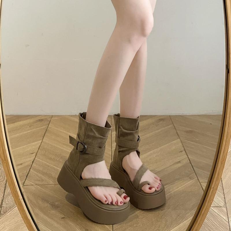 Thick-soled Cool Boots Women's Summer New Small Soft-soled Cover-toed Sandals Height-increasing Cool Boots