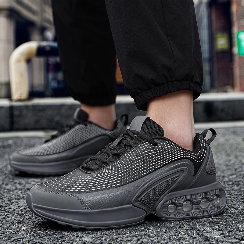 Air Cushion Men's Sports Shoes Leather Surface Spring and Autumn Fashion Running Shoes Trend Hiking Men's Shoes