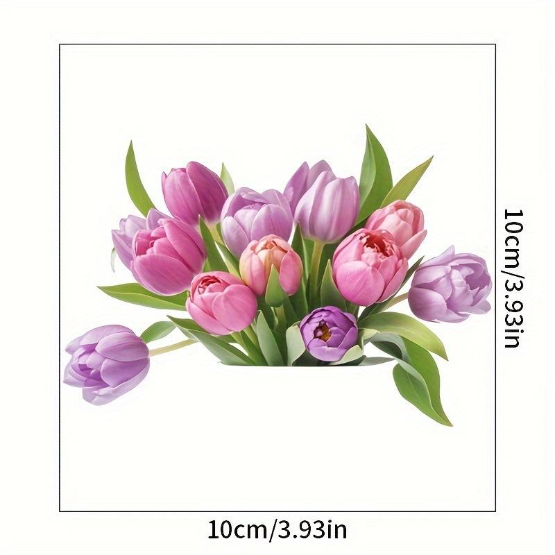 

Tulip Flower Wall Sticker Removable Delicate Botanical Garden Home Decor Art 10x10cm разноцветный