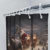 Christmas Reindeer Sleigh Shower Curtain Waterproof Fabric Decor Kids Adults Suitable For Wet And Dry Separation Elevate Space