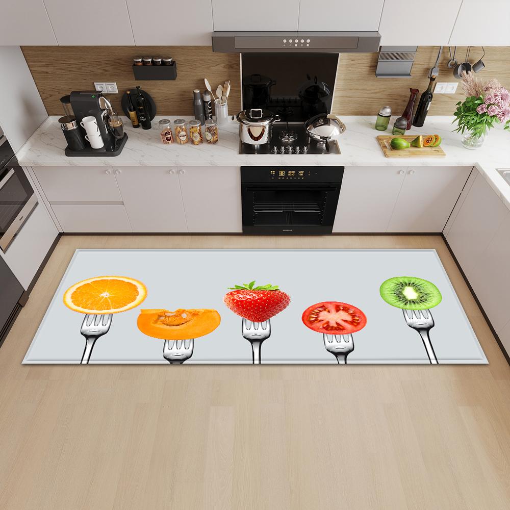 Kitchen Mat Entry Door Mat Bedroom Carpet Corridor Bathroom Non-slip Floor Living Room Pattern Rug