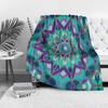 Boho Geometric Mandala Throw Blanket Turquoise Teal Blue Abstract Pattern Sofa Bed Living Room Decor Gift