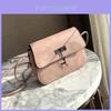 Retro Solid Color Deer Pendant Saddle Bag Crossbody Shoulder Bag Pu Square Bag