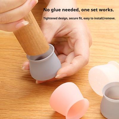 4PCS Silicone Table and Chair Foot Covers White Gray Table and Chair Protective Covers Non-slip Chair Foot Covers Silent Covers Stool Foot Covers