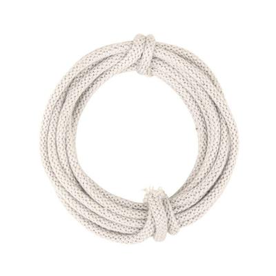 Knitted Tube with Yarn, 5mm Ø, Ivory, 3m