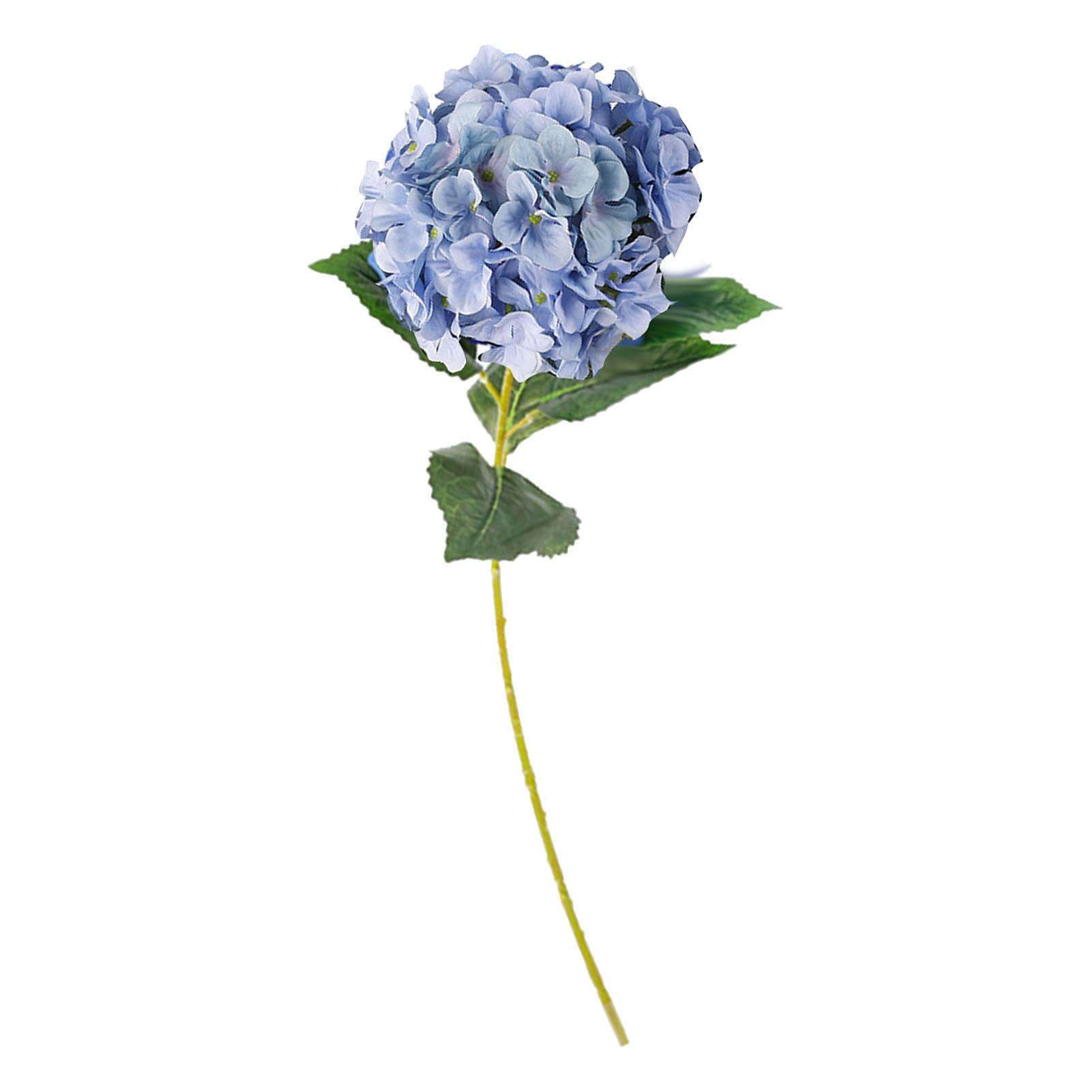 Hydrangea Artificial Flower Fade Proof Real Touch Single Stem Simulated Faux Silk Hydrangea Flower for Home Wedding