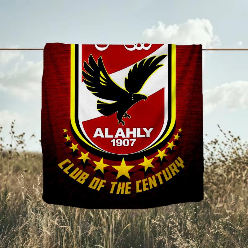1PC Al Ahly FC Printed Soft Flannel Blanket Throw for Adult Bedroom Living Room Sofa Camping Travel Fan gifts Christmas Gifts