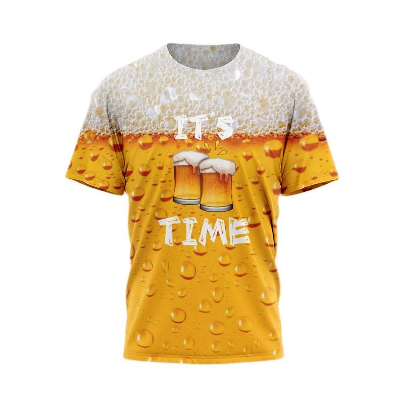 

Летние забавные футболки с принтом пива 3D Streetwear для мужчин и женщин Повседневная мода Большие футболки с коротким рукавом Детские футболки Топы Одежда 2XL