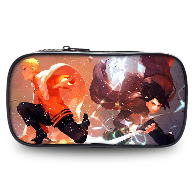 Naruto Boruto Anime Pencil Case Large Capacity Nylon Stationery Organizer For Teens And Students