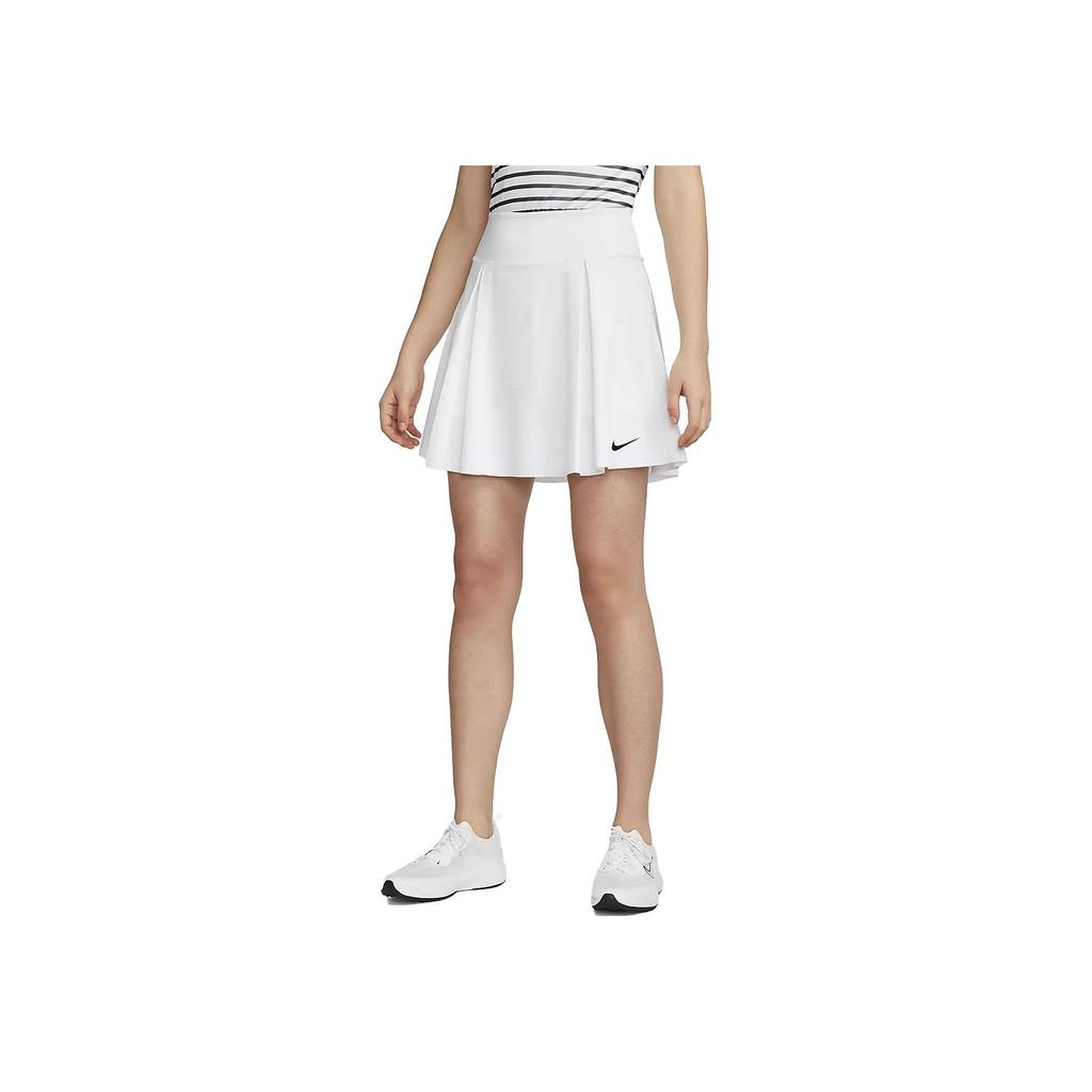 Nike Dri-FIT Solid Logo Print High Waist Golf Pleated Skirt Women Skirts White DX1426-100