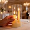Led Acrylic Candle Set With Remote Control For Wedding Party Event Decor