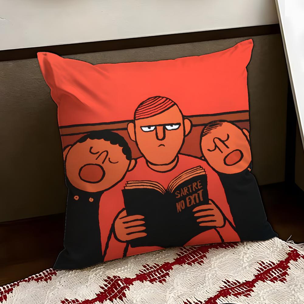 Aesthetic Art JJeanJullien Cushion Cover Reversible Soft Durable Pillow Cover Home Car MultiScene Use for Daily Comfort