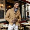Men's Woolen Jacket with Ribbed Stand Collar - European and American Spring/Autumn Collection.
