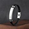 Stainless Steel Geometric Couple Bracelet With Engraved Tube Design Polished Finish 19/21/23cm Adjustable Men Women