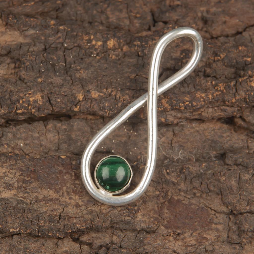 Malachite Pendant, 925 Sterling Silver Pendant Jewelry. Gift For Women Handmade Pendant Gemstone Jewelry For Wedding Gift