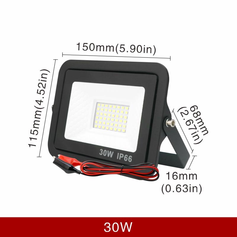 DC12V Led Flood Light 20W 30W 50W 100W Outdoor Floodlight Spotlight IP66 Waterproof Light Reflector Portable 12 Volt Led Lights