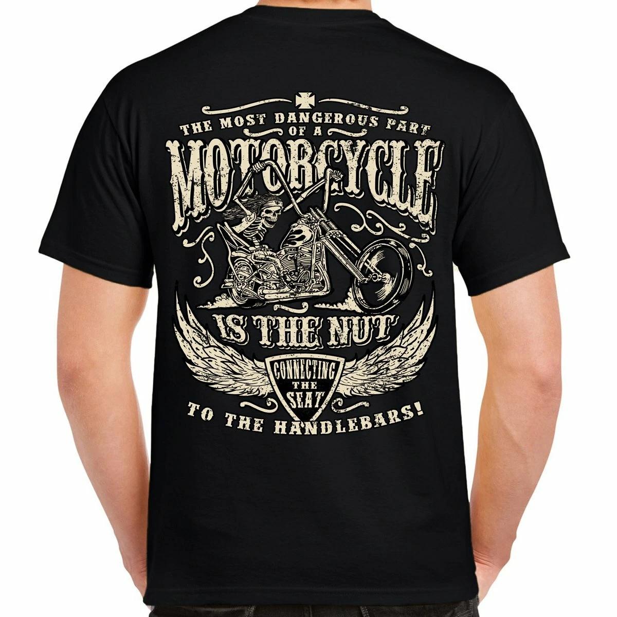 Motorcycle Nut Funny Offensive Biker Motorcycle Skull Graphic T Shirt XS
