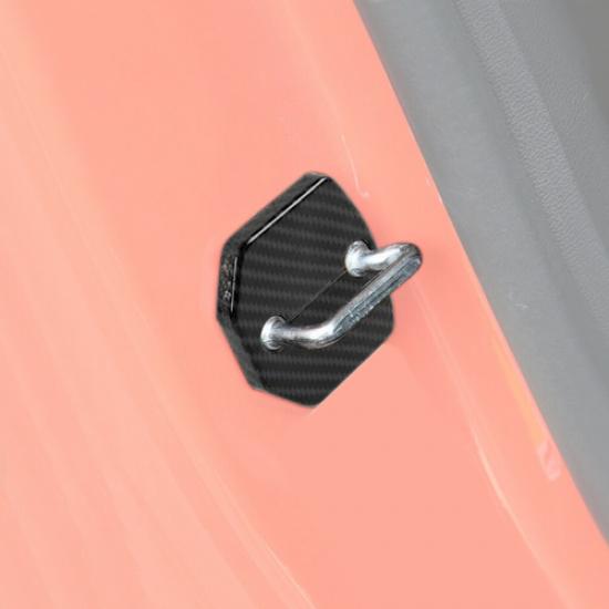 For 2015-2025 Ford Mustang Carbon Car Door Lock Striker Buckle Cover Decor Trim