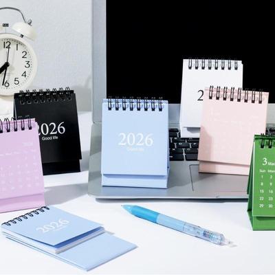 2026 Mini Desk Calendar Small Standing Flip Weekly Creative Coil Planner for Daily Schedule Desk Organizer