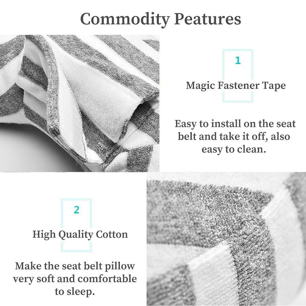 Car Travel Pillow For Children And Adults, Compatible With All Cars(Gray)