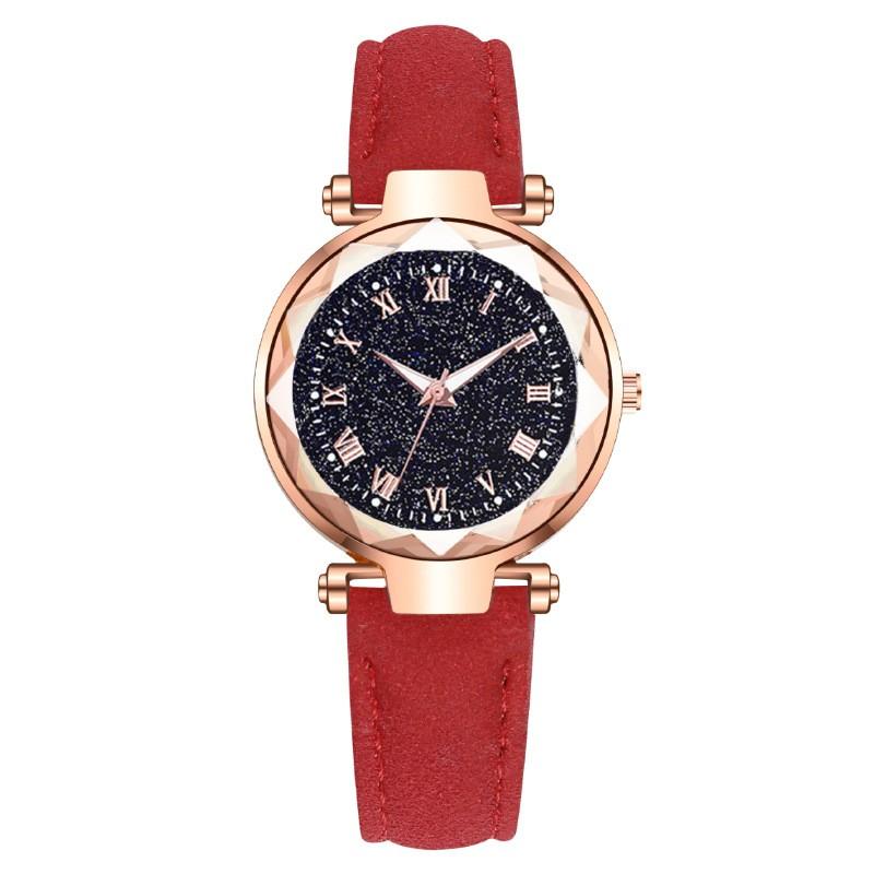 

Женские модные кожаные часы One Size красный