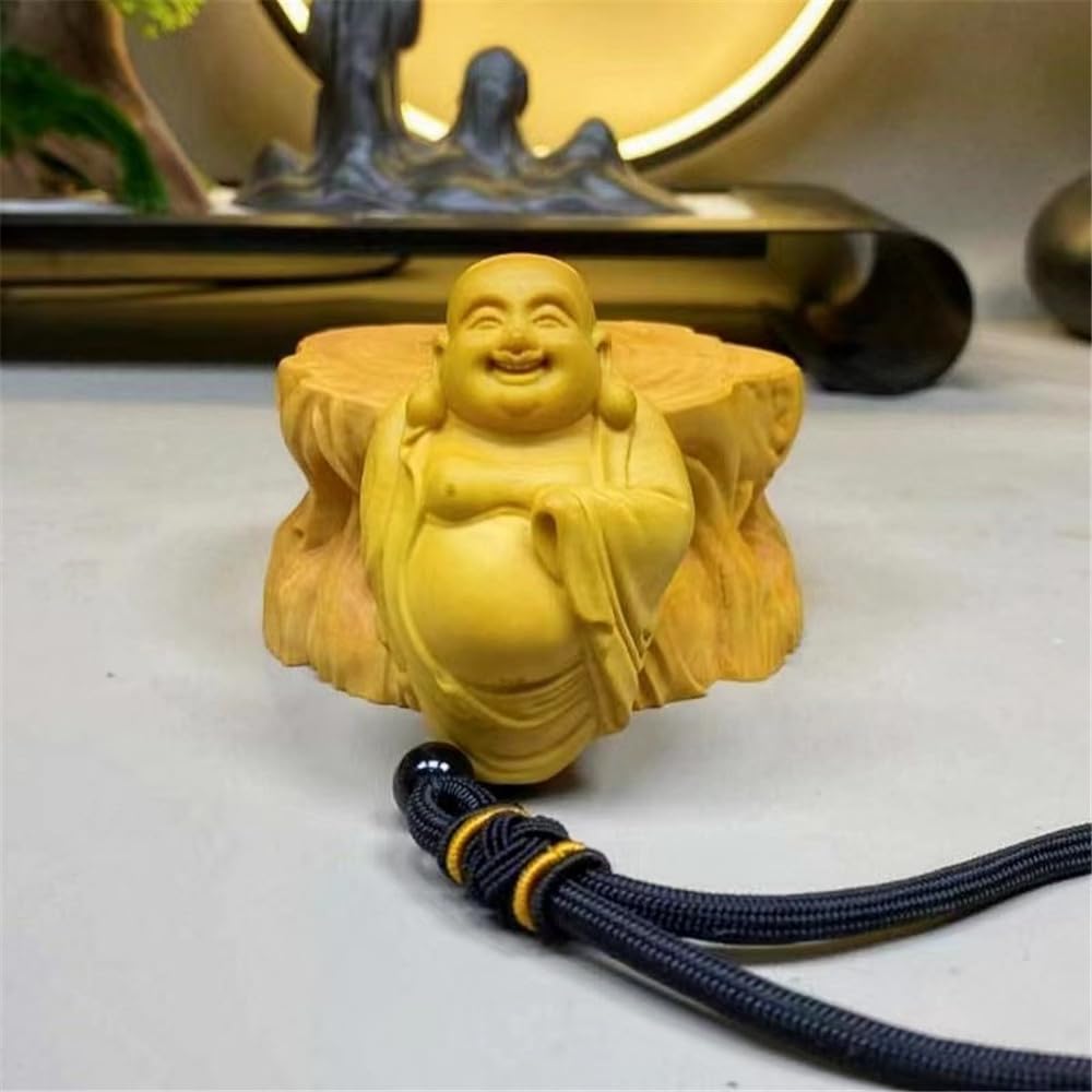 

Lhyxuuk Фигурка Хотэя Статуя Будды Резьба по дереву Мини Семь Богов Удачи Деревянная фигурка Хотэя Денежная удача Увеличение Фортуны Амулет Деревянный Мини Майтрейя