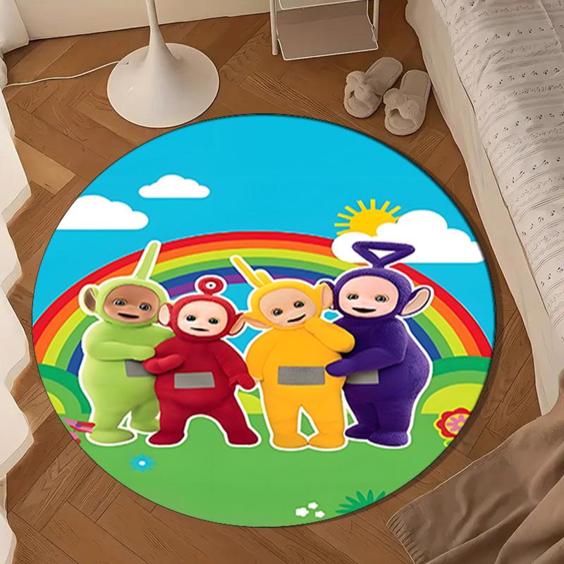 Tele-tubbies Celebration Round Rug for Livingroom,Bedroom, Palyroom, Chair Rug, Area rug, Circle Carpet, Large Size Fan Christmas gift