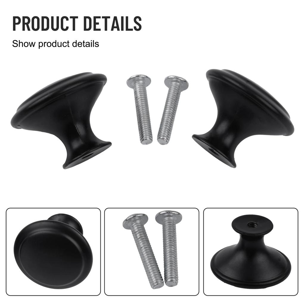 20pcs Vintage Cabinet Handles Drawer Knobs Black Single Hole Drawer Pulls Furniture Cupboard Closet Door Handles Hardware