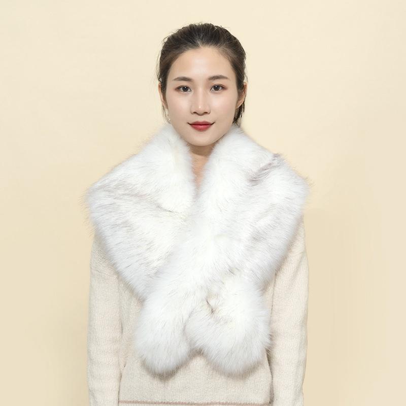 Ladies Fashion New Imitation Fox Fur Shawl Fur Collar Fur Scarf Warm Shawl Fur Collar