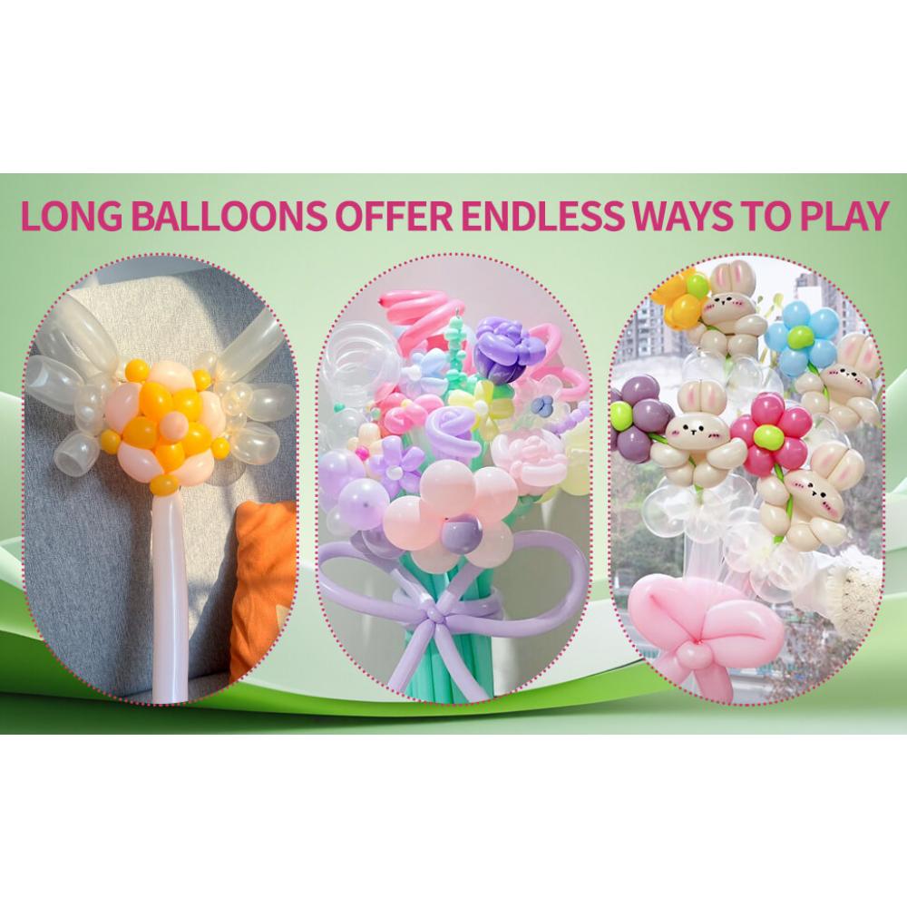 100 Stuks 260 Duidelijke Lange Ballonnen, Latex Draaibare Ballonnen voor Ballon Dieren, Bogen en Verjaardagsfeest Decoraties