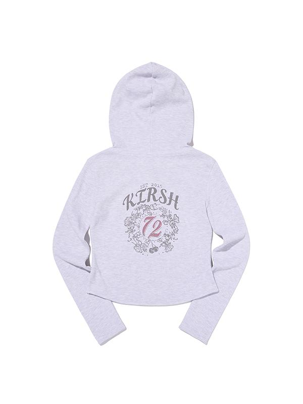 Vintage Graphic Slim Fit Waffle Hoodie [Melange Gray]