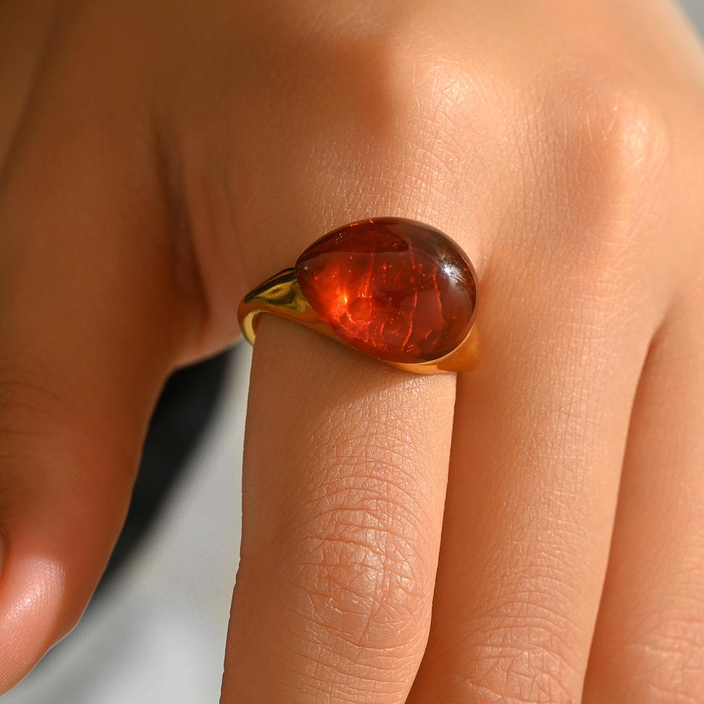 Women's Ring Personalized Inlaid Gemstone Niche High-end Design Adjustable Ring Versatile Jewelry