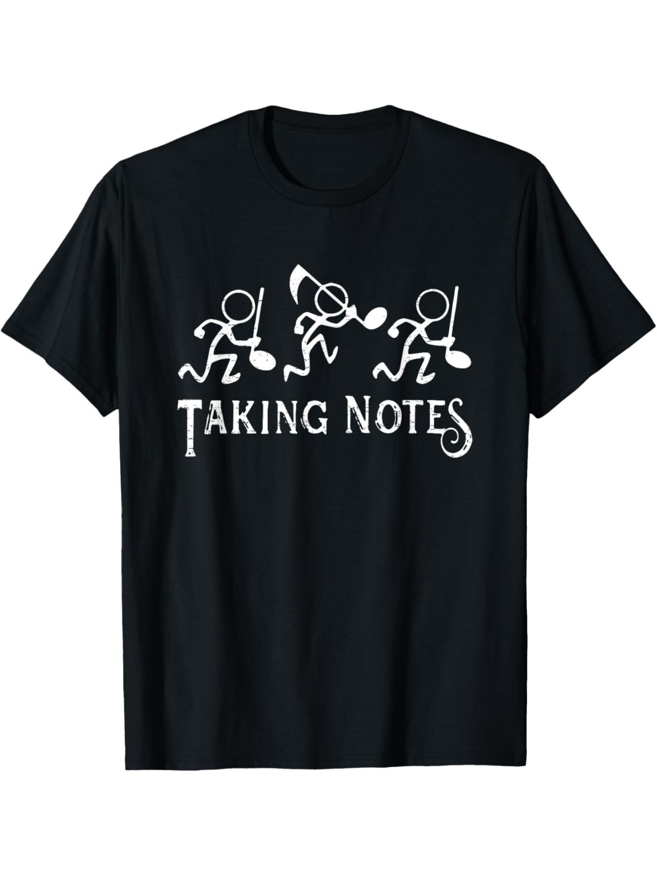 Vintage Musical Taking Notes Music Lovers Teachers Funny T-Shirt Summer Comfortable Casual Short Sleeve T-Shirt S разноцветный
