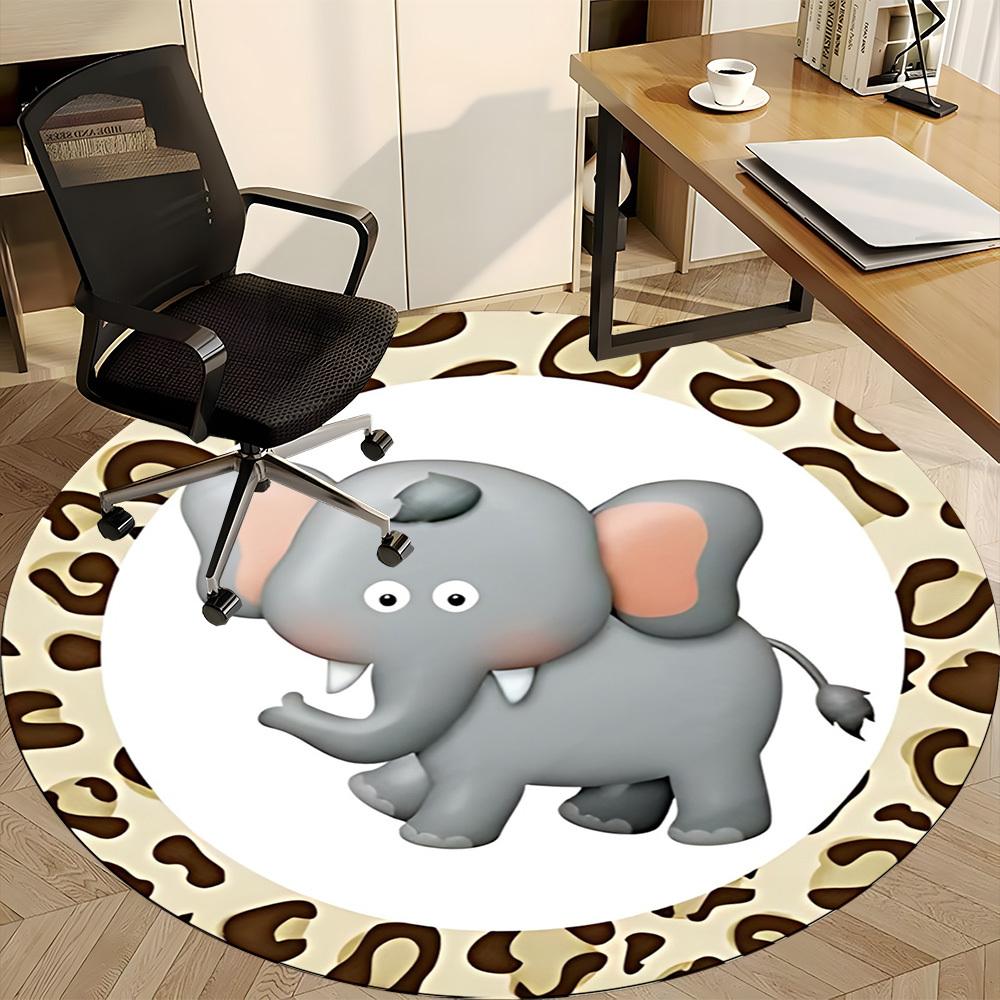 1 ks Kobercový podložka ElephantChair pro kancelář, Vnitřní protiskluzový omyvatelný koberec z polyesterových vláken, Podložka do kanceláře, Lze prát v pračce