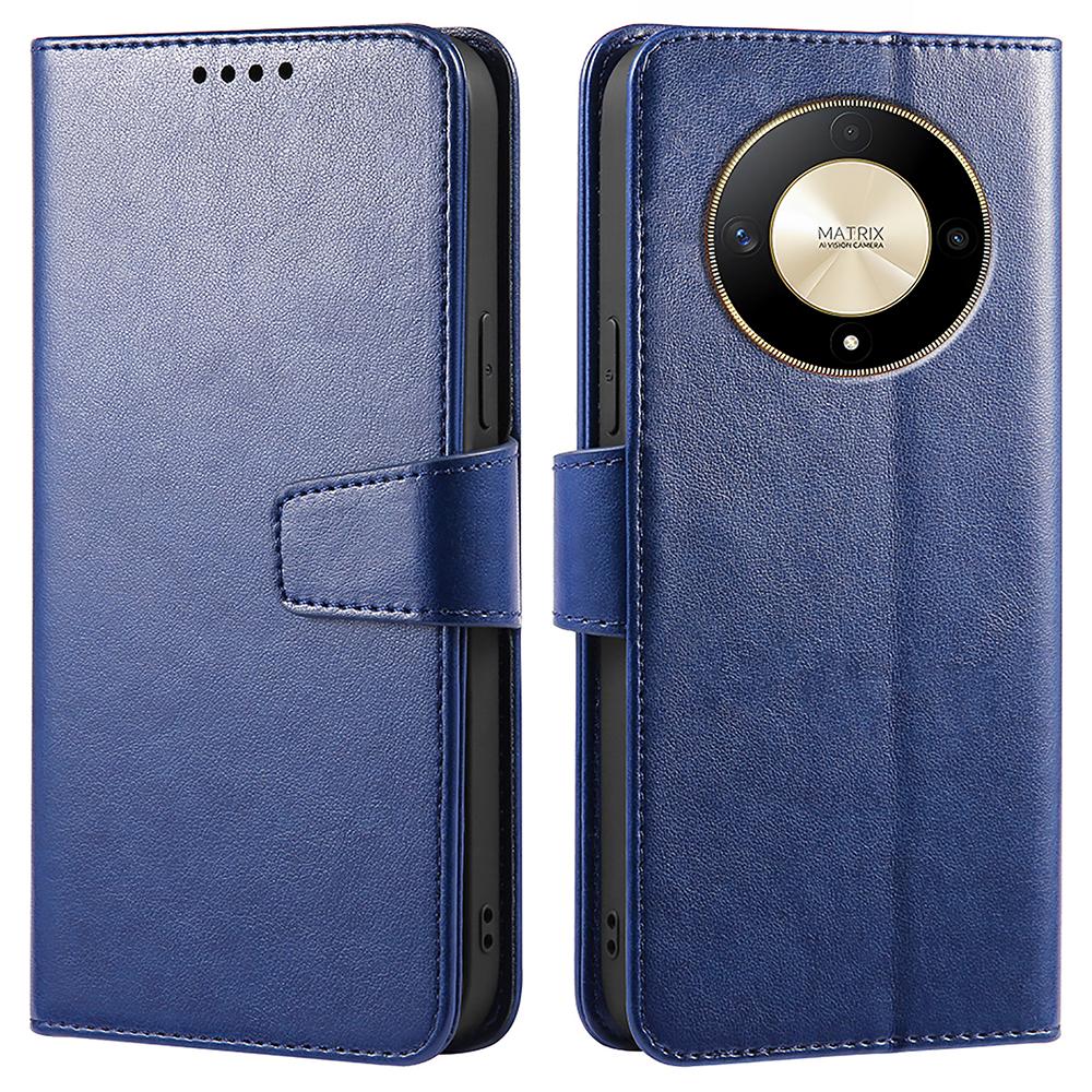 

For Honor Magic6 Lite 5G/X9b 5G Case Stand Card Holder Wallet Leather Phone Cover Blue