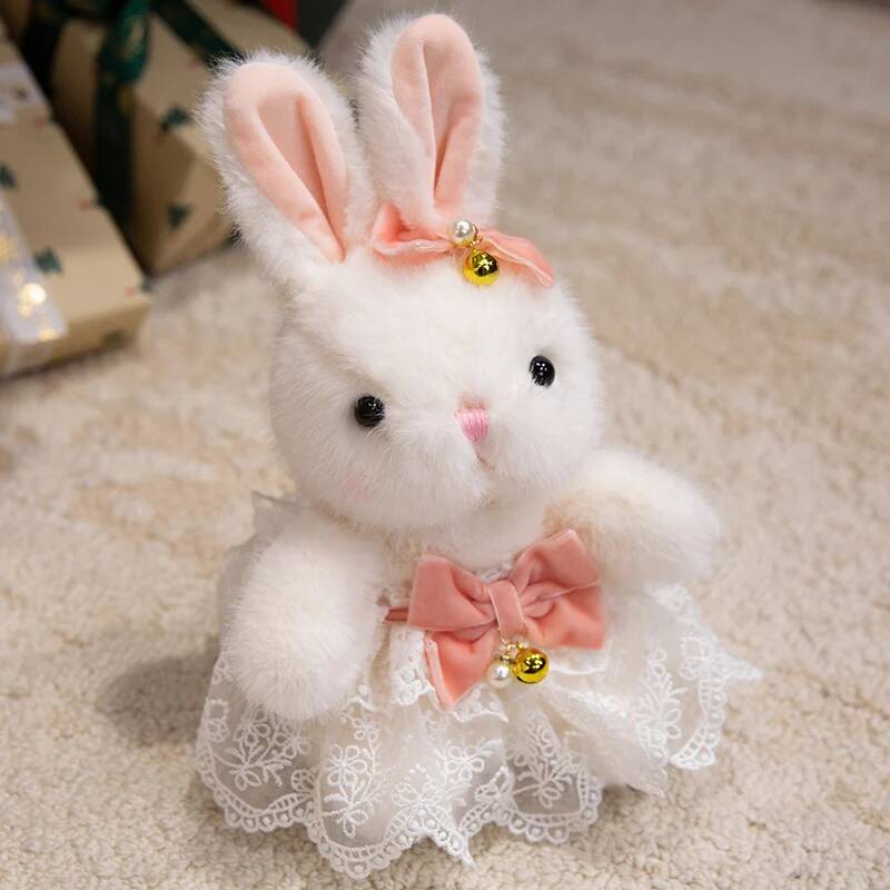 Cute Rabbit Plush Toy Stuffed Animal Bunny Rabbit Wear Skirt Sweater Accompany Sleeping Doll Girls Birthday Gift