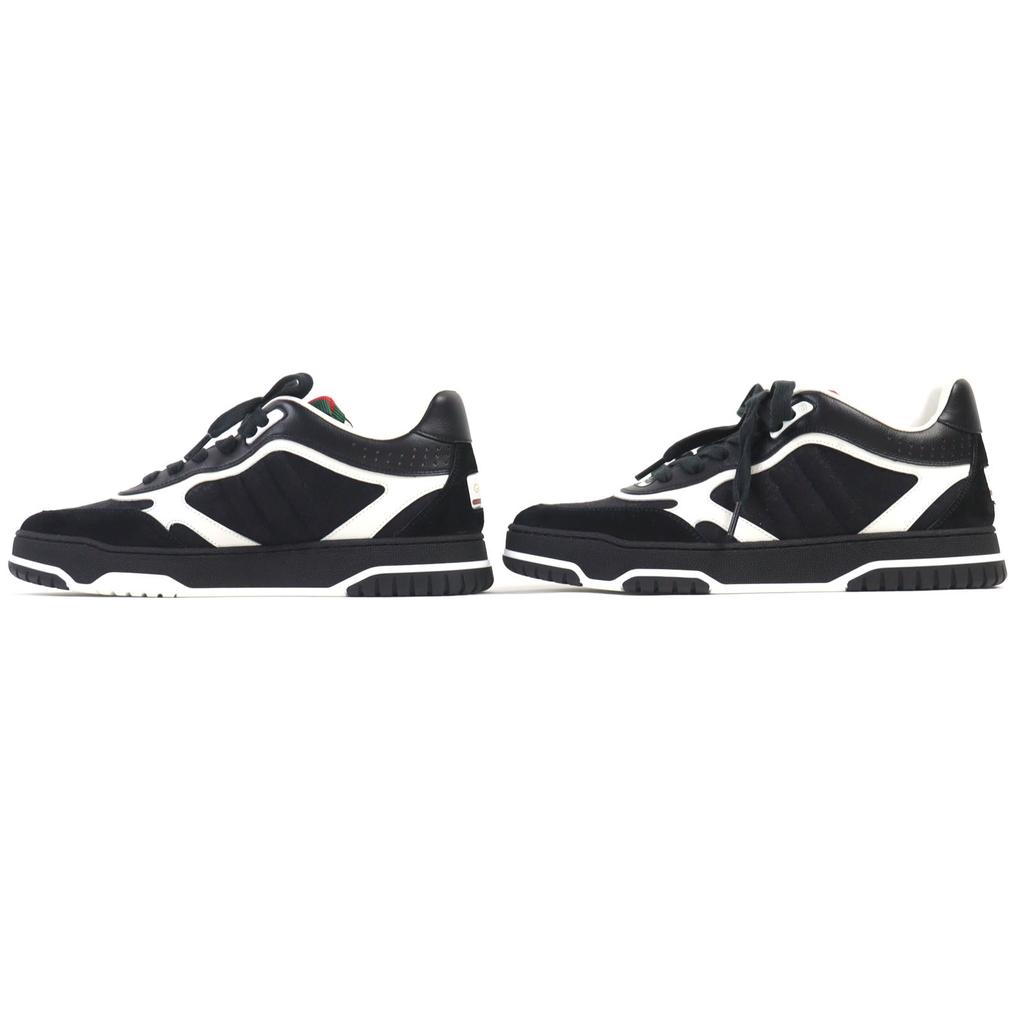 Pristine GUCCI Sneakers Reweb GG Canvas Sherry Line Black Leather 39.5 807057 Used