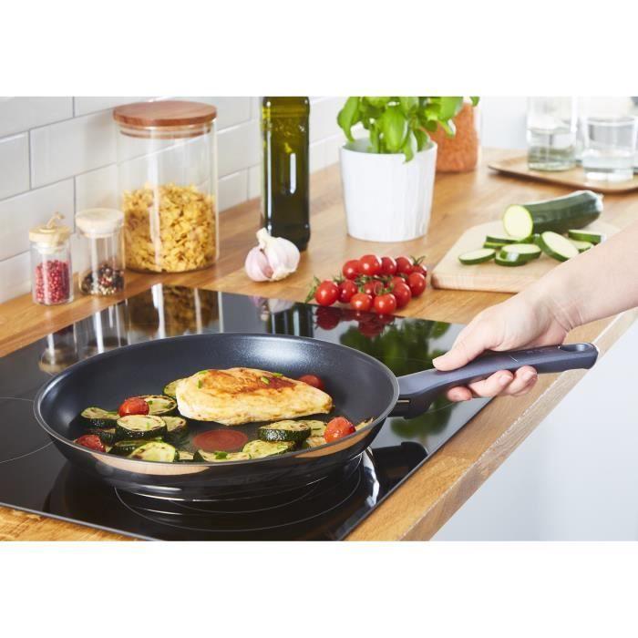 TEFAL G713SB45 Daily Cook Set 11 Pièces INOX : Casserole 16 Cm + Faitouts 20 Et 24 Cm Avec Couvercles + Poêle 28 Cm + 5 Ustensiles
