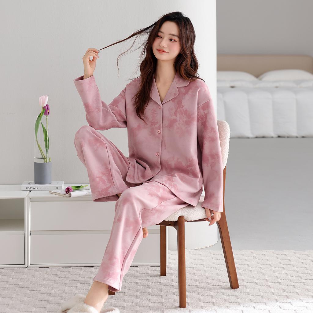 Pajamas Women'S Autumn And Winter Warm German Velvet Double-Sided Polished Loungewear Thin Velvet Suit Can Be Worn Outside