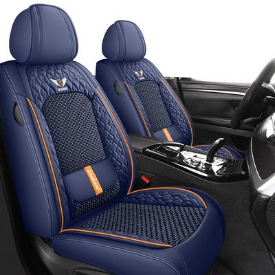 2025 New Luxury Universal 5D PU Leather Front Seat Cover Car Seat Mat Waterproof Car Seat Protector Breathable