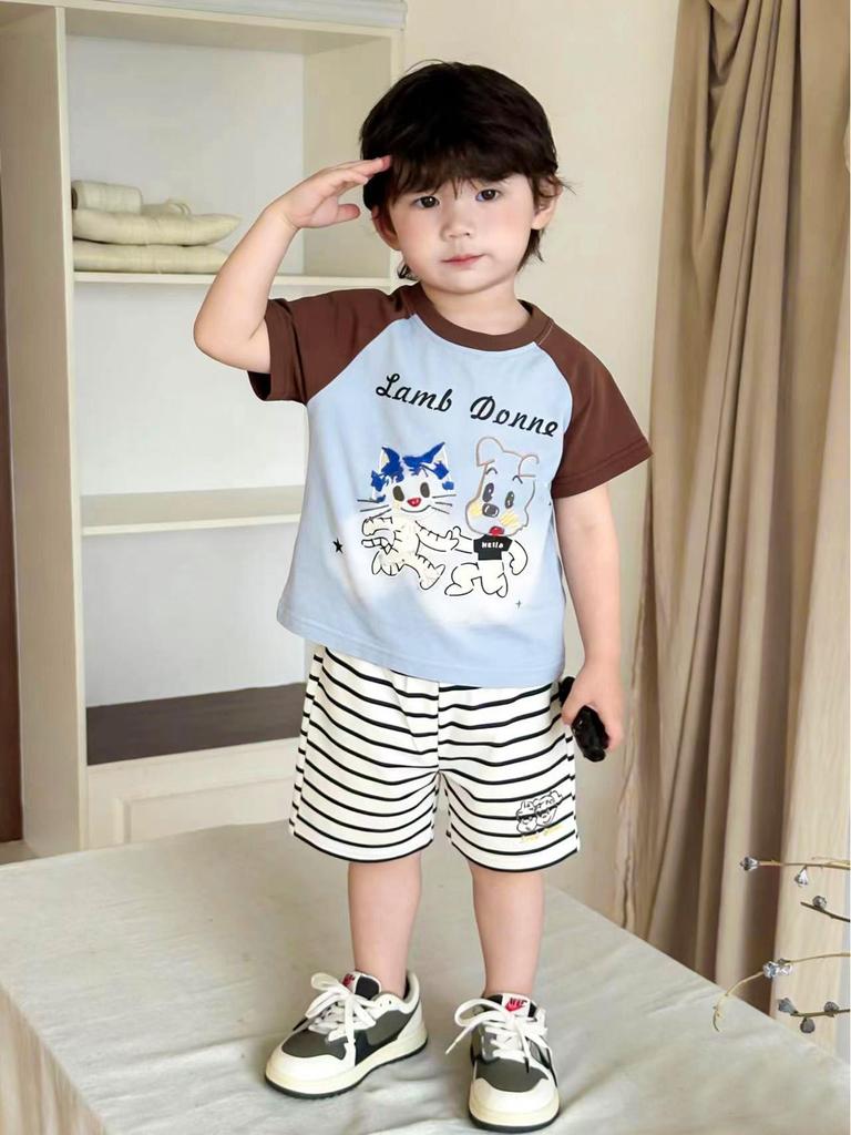2026 Summer Cartoon Kids' Short-Sleeve Two-Piece Set