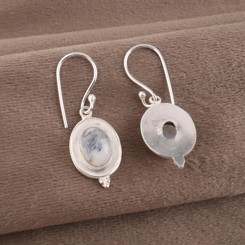 Regenbogen-Mondstein Ohrringe Edelsteinschmuck, 925 Sterlingsilber Ohrringe, Handgefertigte Wunderschöne Schmuckohrringe Geschenk für Frauen