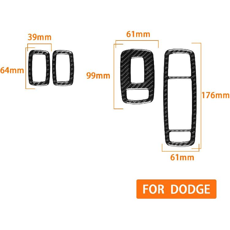 4pcs Carbon Fiber Car Window Lift Switch Cover Stickers Compatible with Dodge RAM 1500/2500/3500 2019-2023 Crew Cab, Door Glass Control Panel Trim