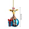 5pcs Acrylic Christmas Tree Pendant Cartoon Giraffe Pattern Home Decoration New Christmas Ornament