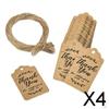 Set of 100 Elegant Gift Tags for Festive Occasions, Chocolate Brown, 4 Pieces