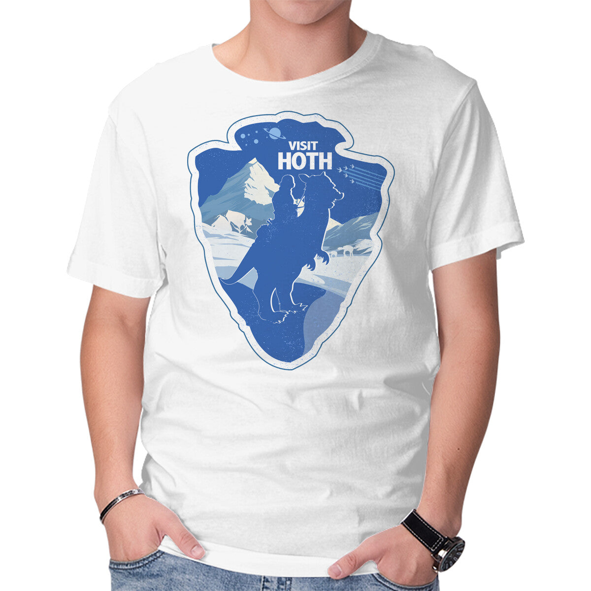 Unisex Crew Neck T-Shirt Visit Hoth Graphic Short Sleeve Casual Tee XXL